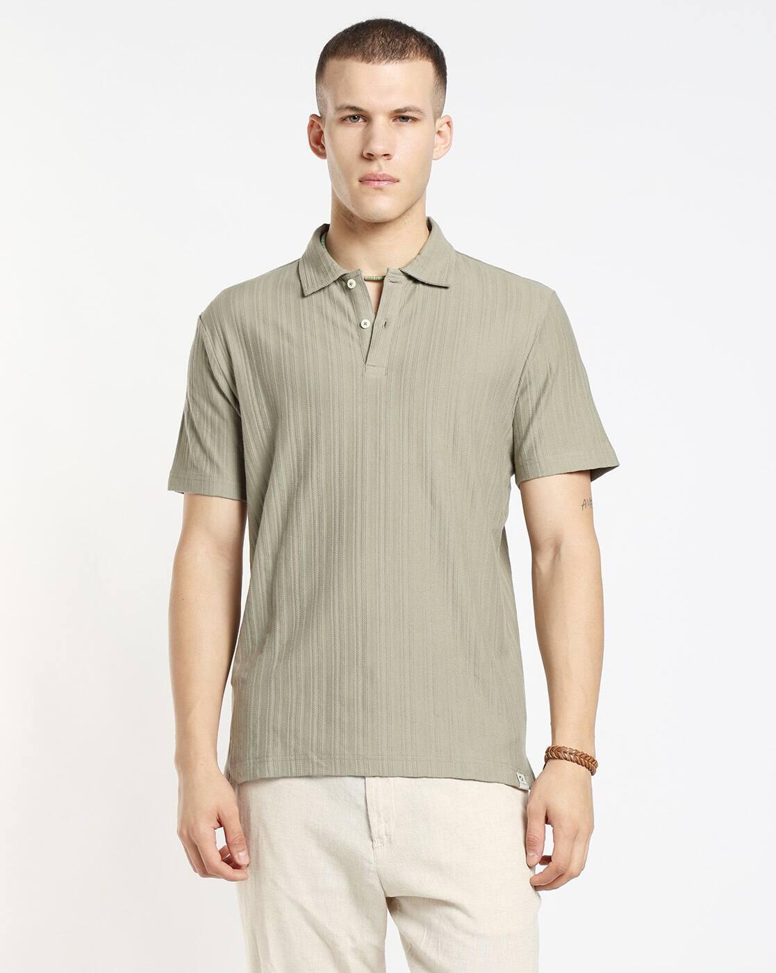 RIBBED KNIT POLO, OLIVE, XXL