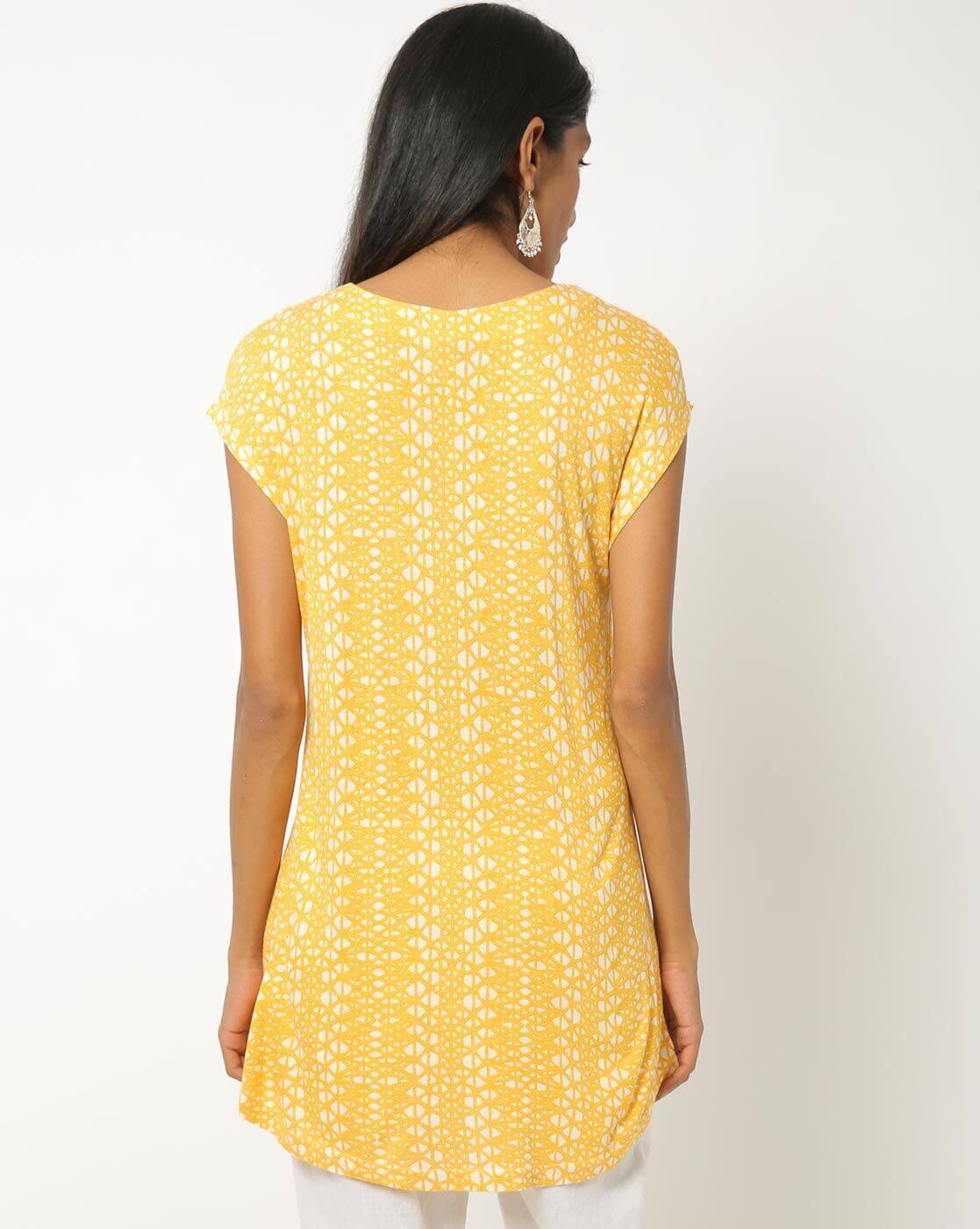 Geometric Print Round-Neck Tunic