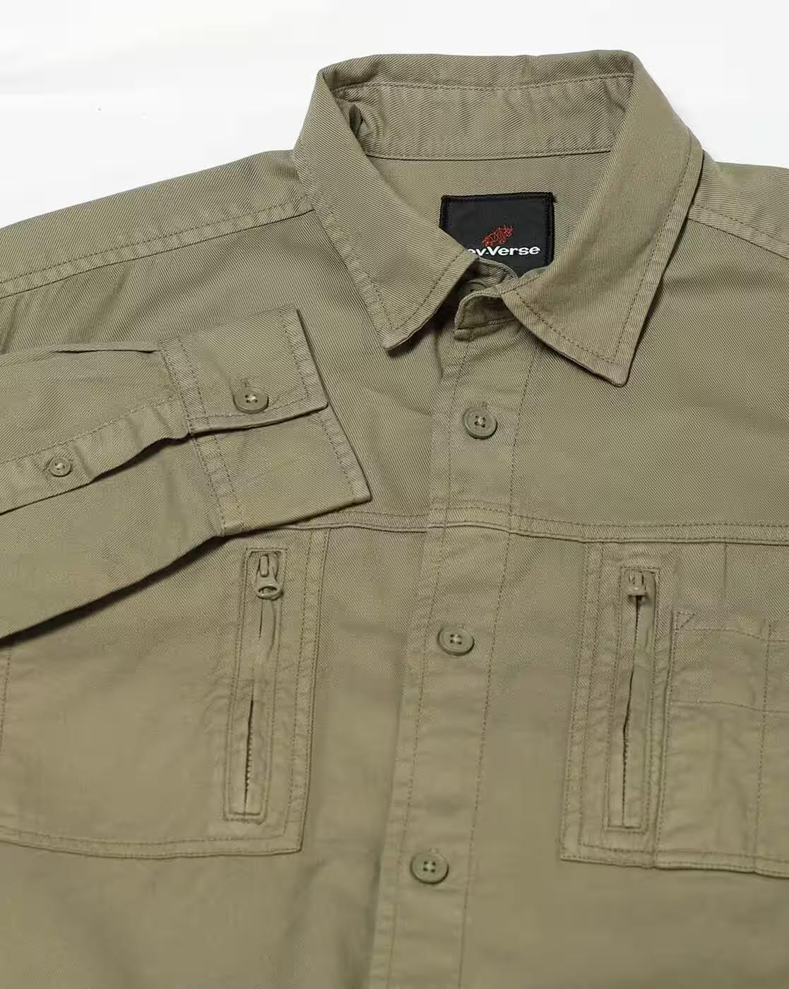 Double pocket OD shirt, PISTA GREEN, XXL