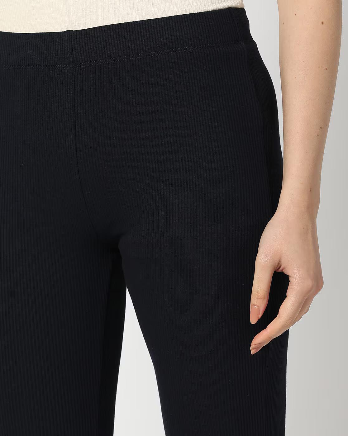 Rio Basic Jenny Rib Flare Legg, NAVY, XL