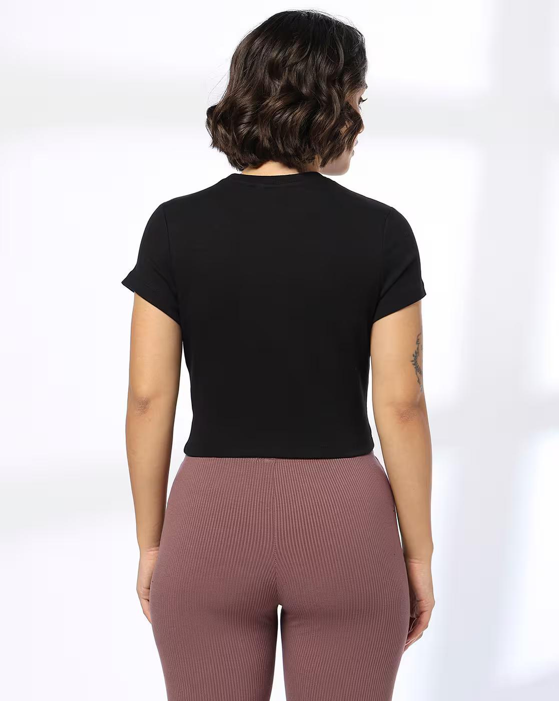 Cotton Modal Fitted Tshirt, JET BLACK, S