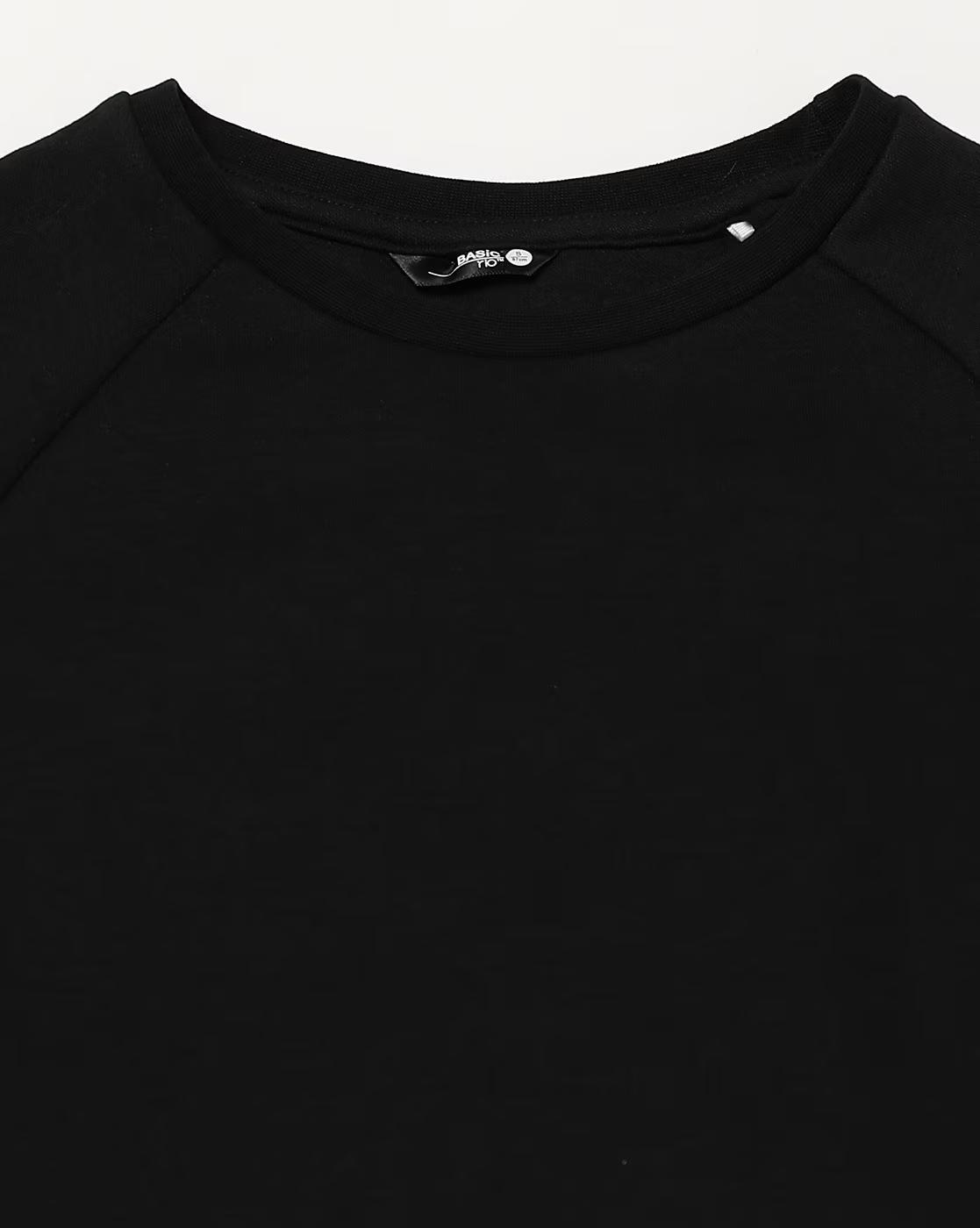 Raglan Interlock Tshirt J, JET BLACK