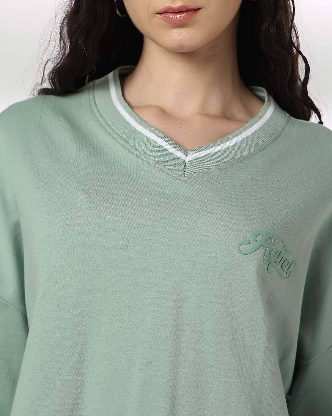 Women Cut & Sew Regular Fit V-Neck T-Shirt