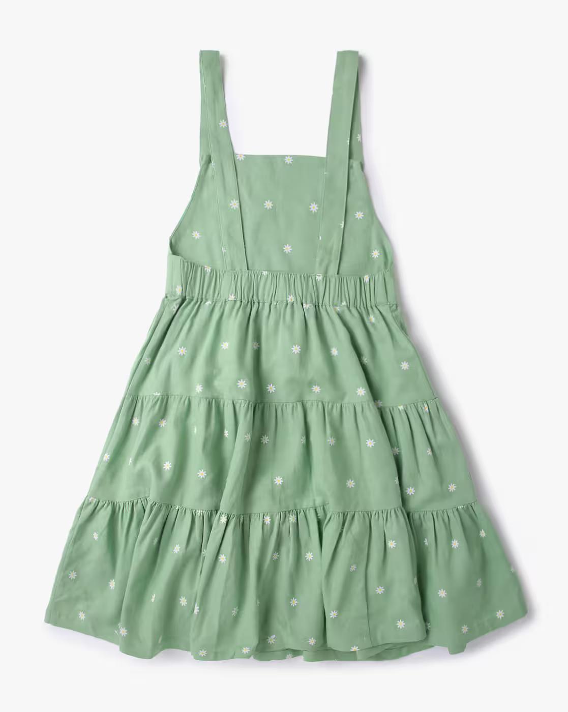 Floral Print Tiered Pinafore Dress with T-Shirt