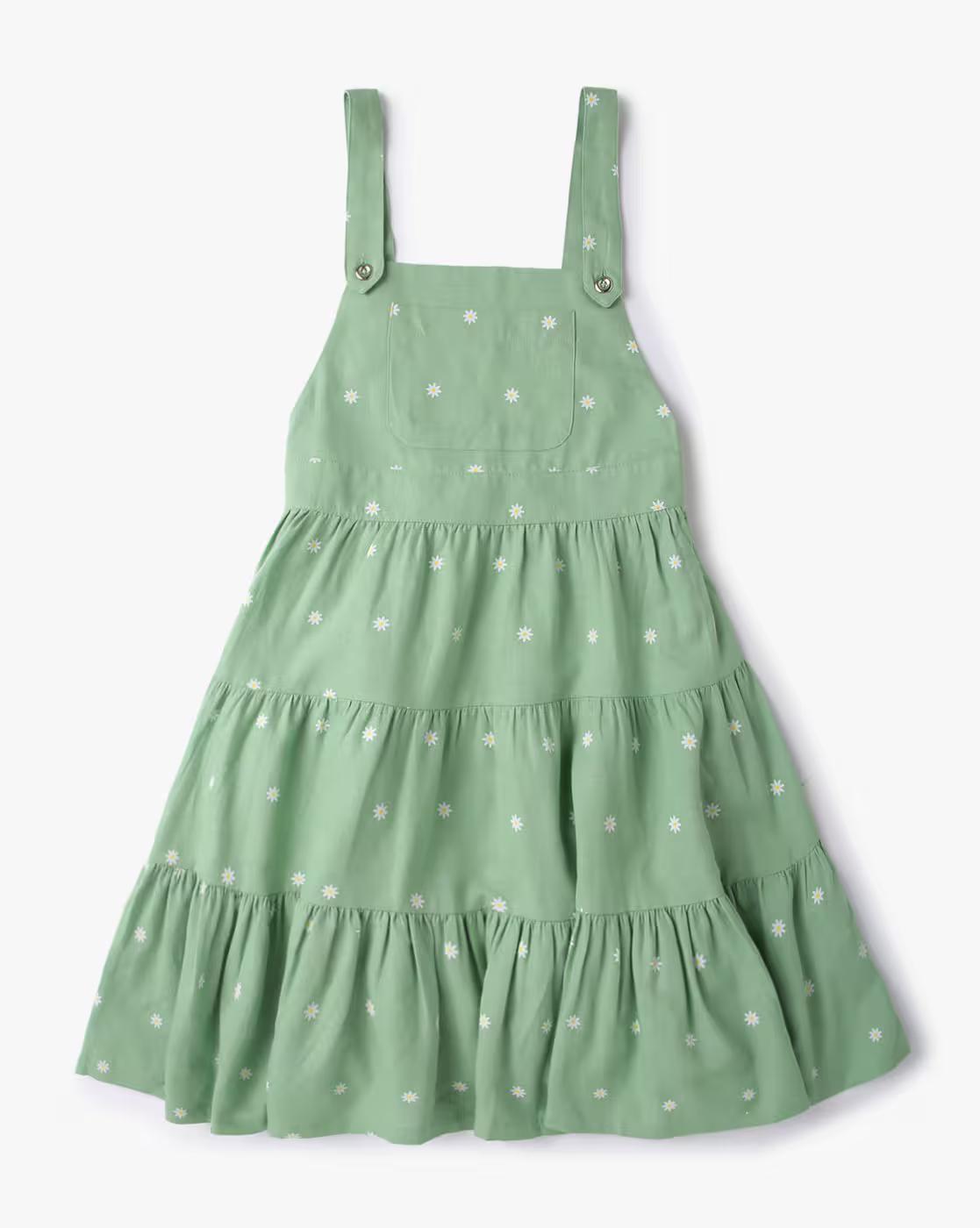 Floral Print Tiered Pinafore Dress with T-Shirt