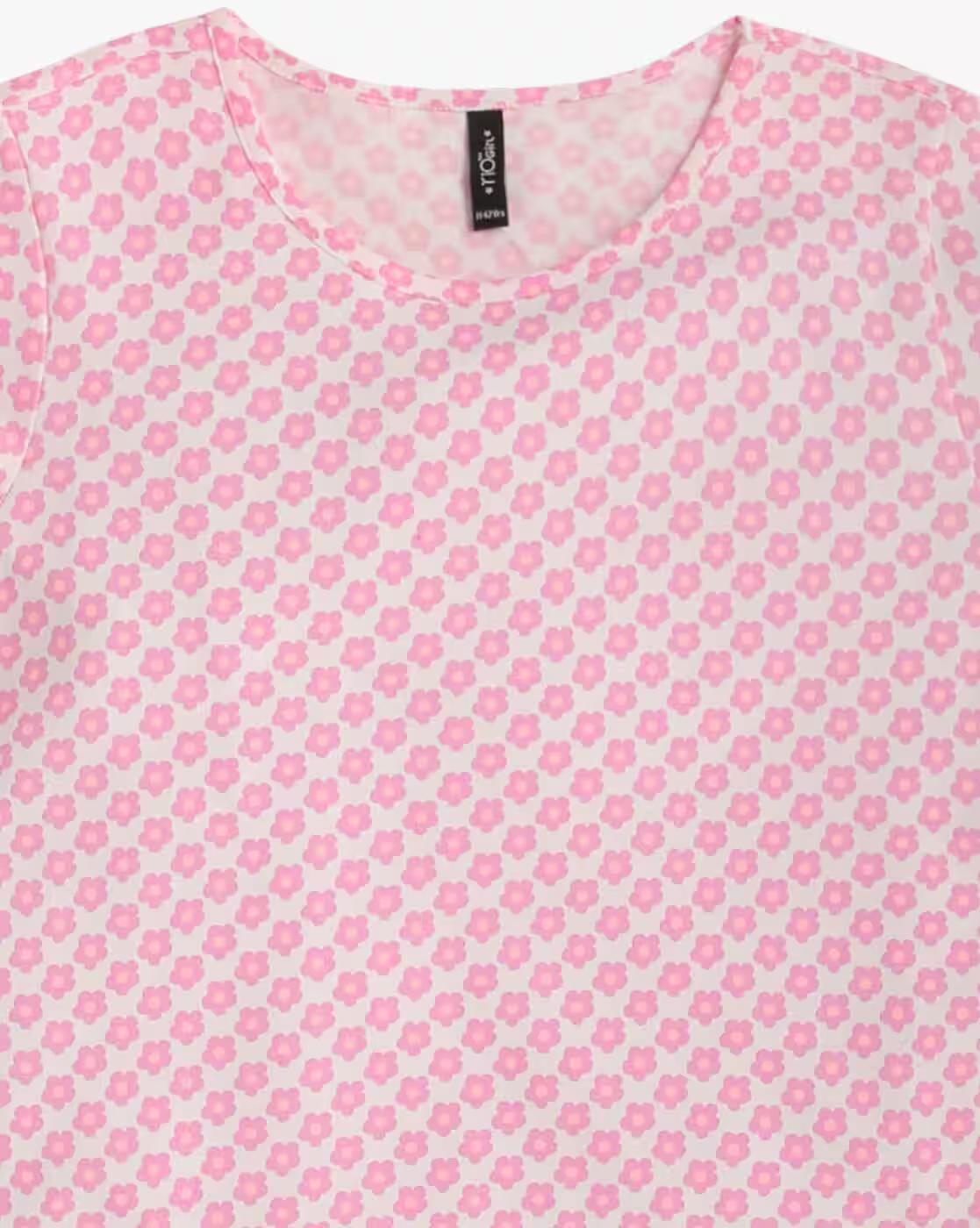 FOIL PRINTED TIERED DUNGRE, PINK, 11-12Y