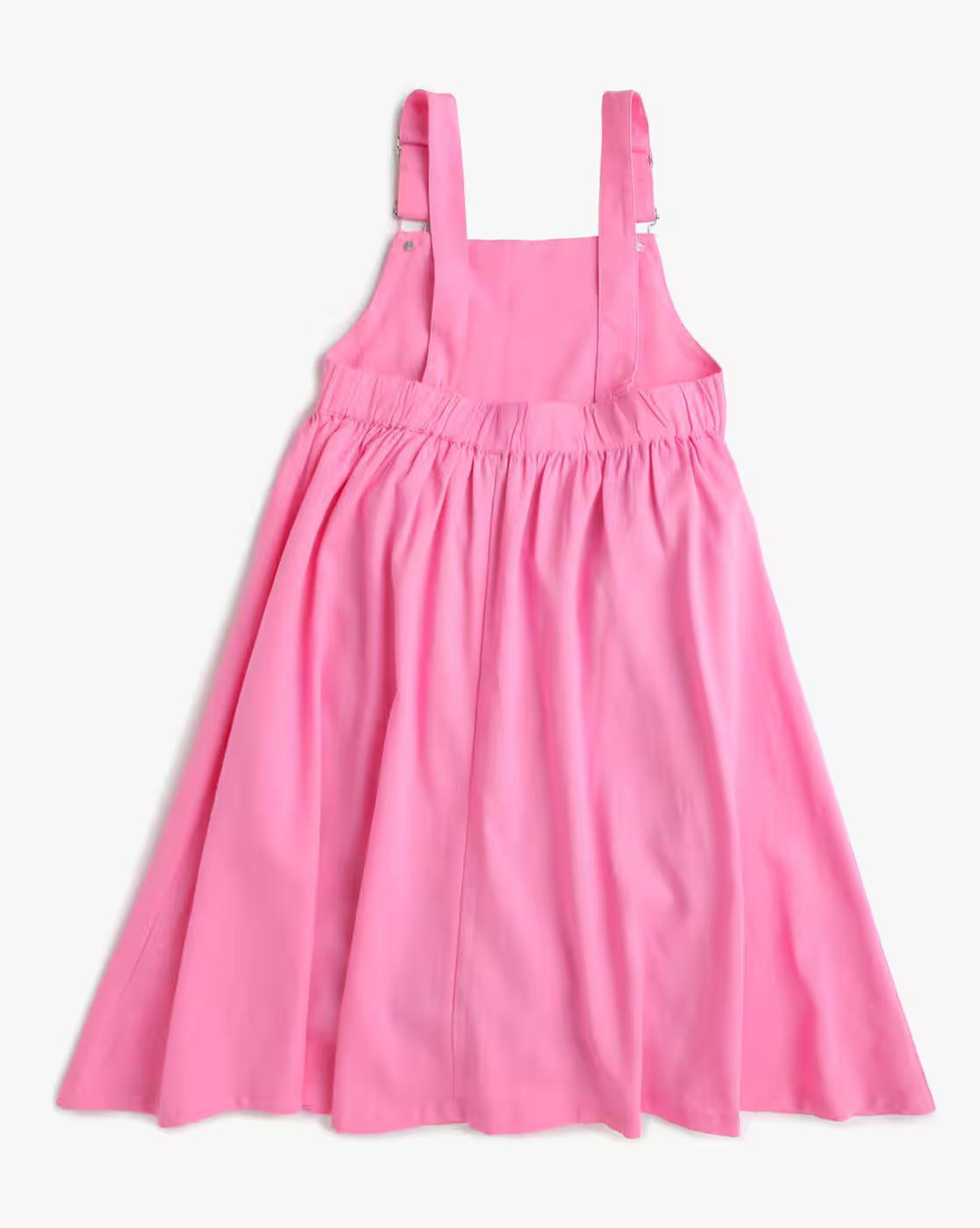 FOIL PRINTED TIERED DUNGRE, PINK, 11-12Y