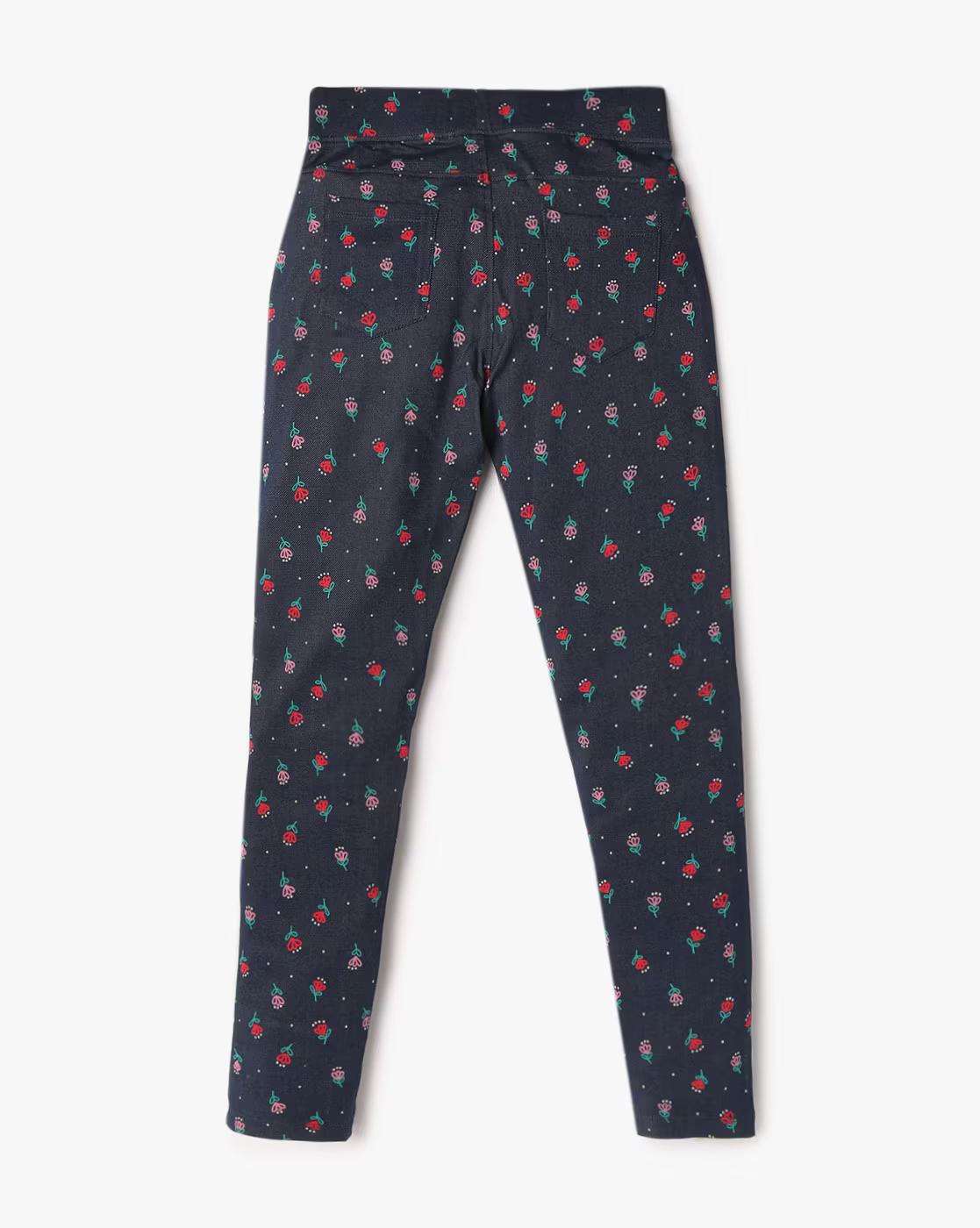 Girls Printed Skinny Fit Leggings