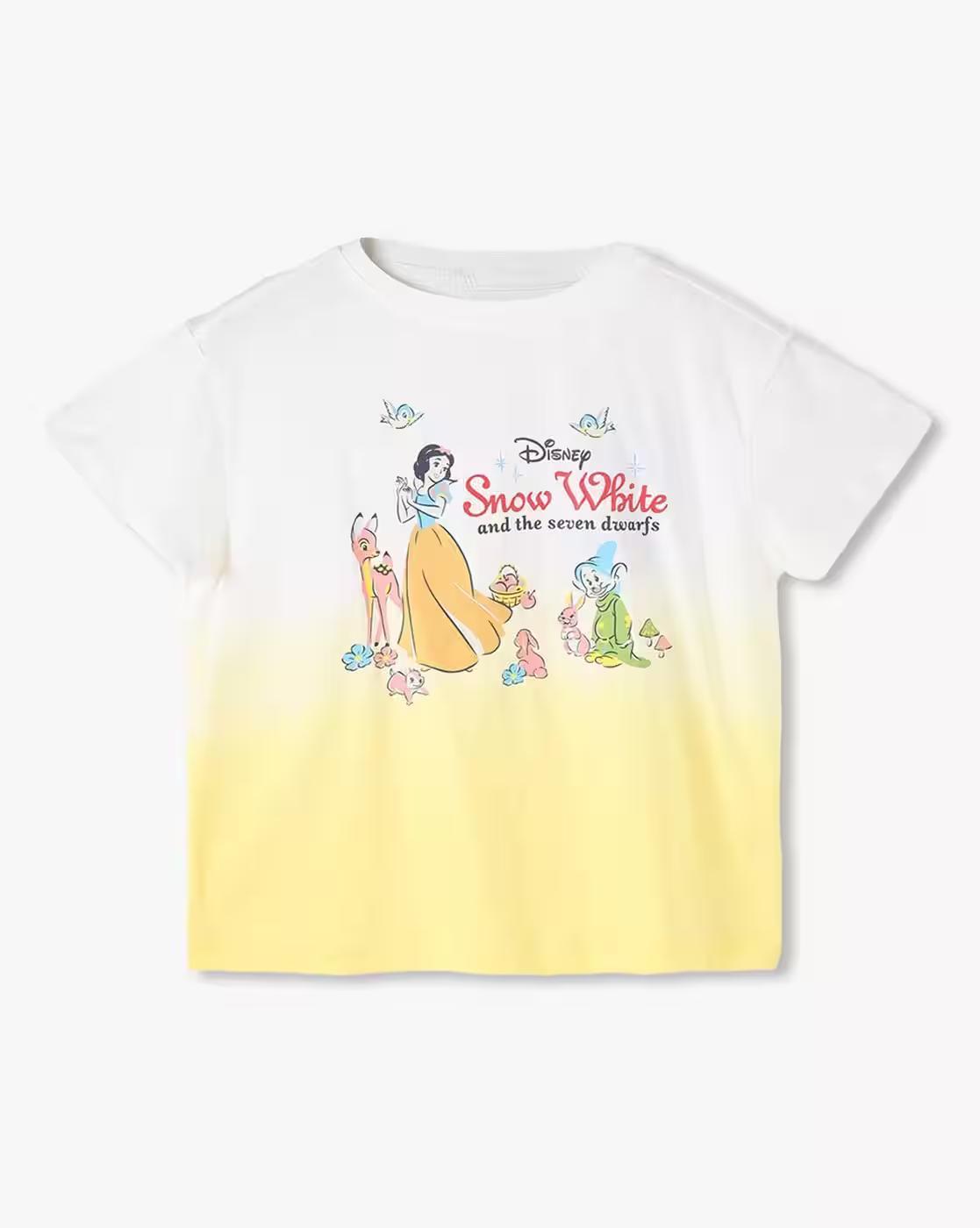 Tshirt snowwhite  dip dye, WHITE, 8-9Y