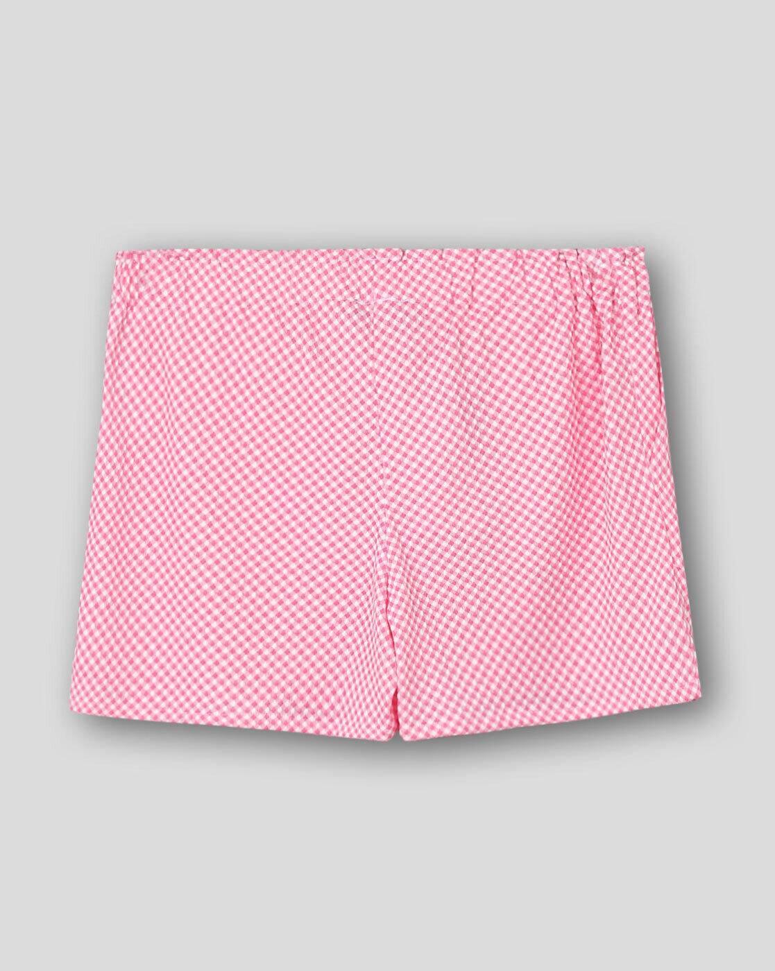 TEXTURED KNIT SHORTS WITH, PINK, 13-14Y
