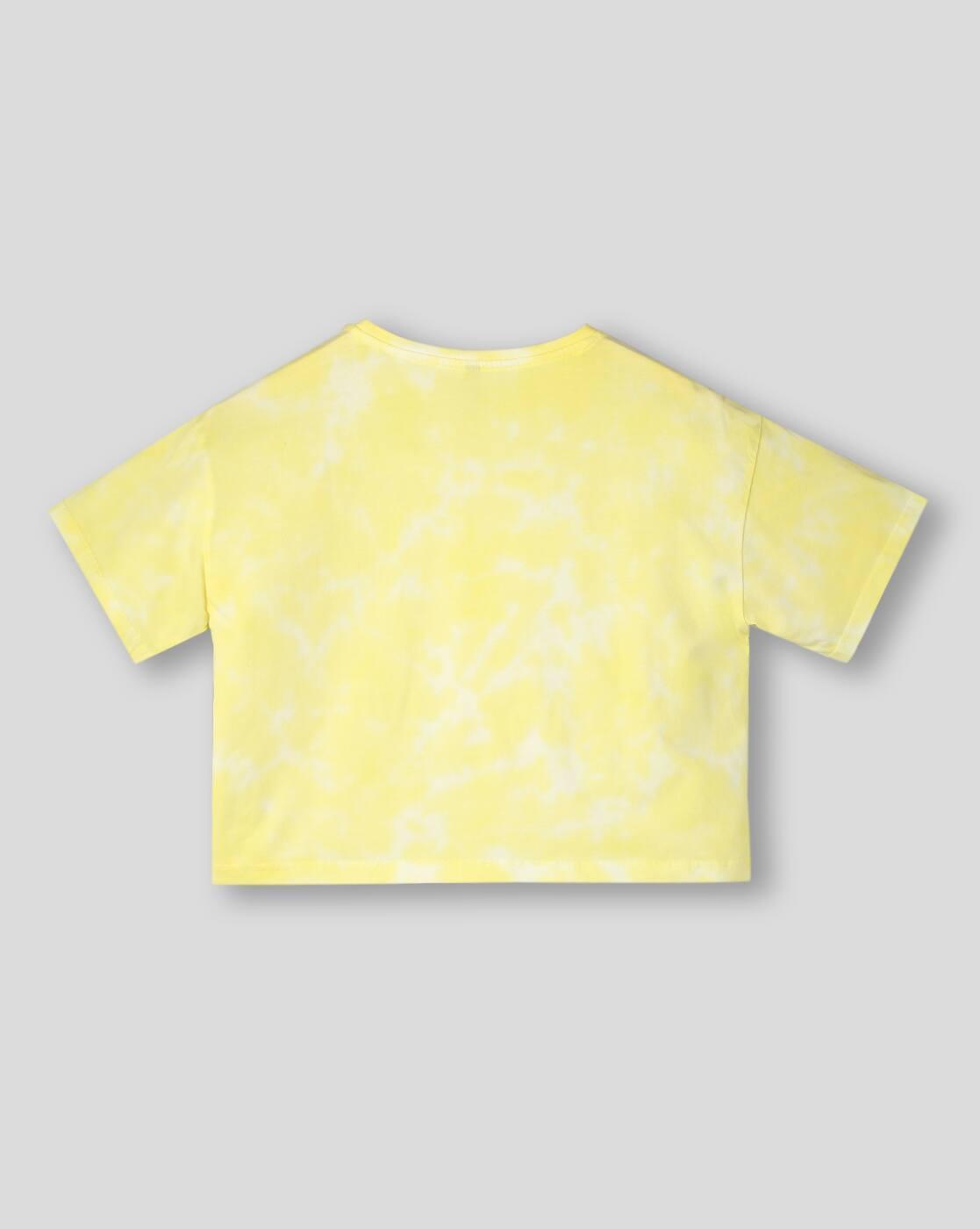 Tiedye Tshit w sun rays, WHITE, 8-9Y