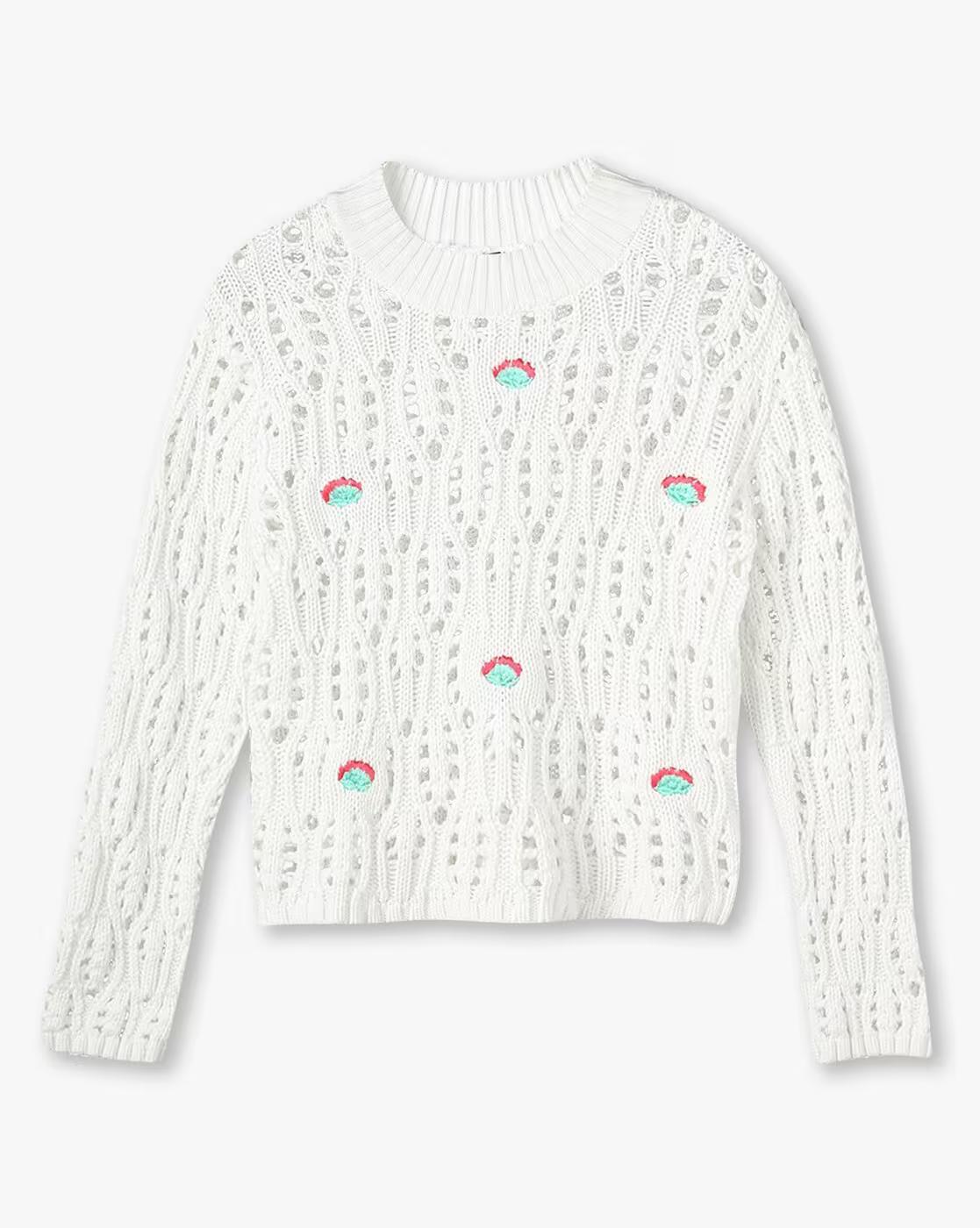 FULL ARM SWEATER, WHITE, 15-16Y