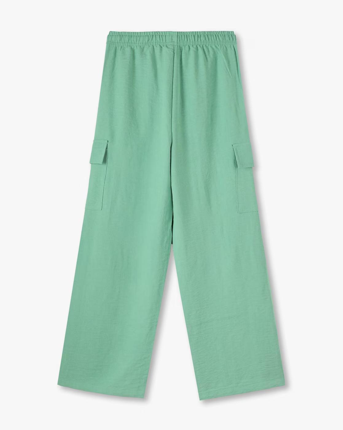 FLARE PANTS W POCKETS, GREEN, 15-16Y