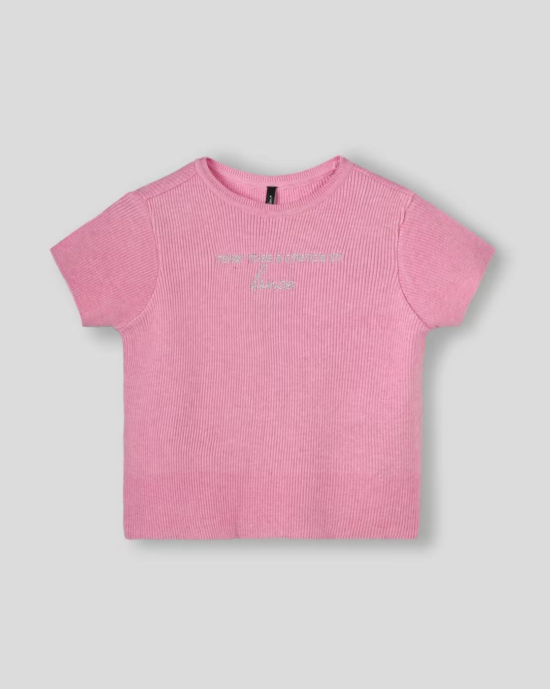 Solid Flat knitTshirt, PINK