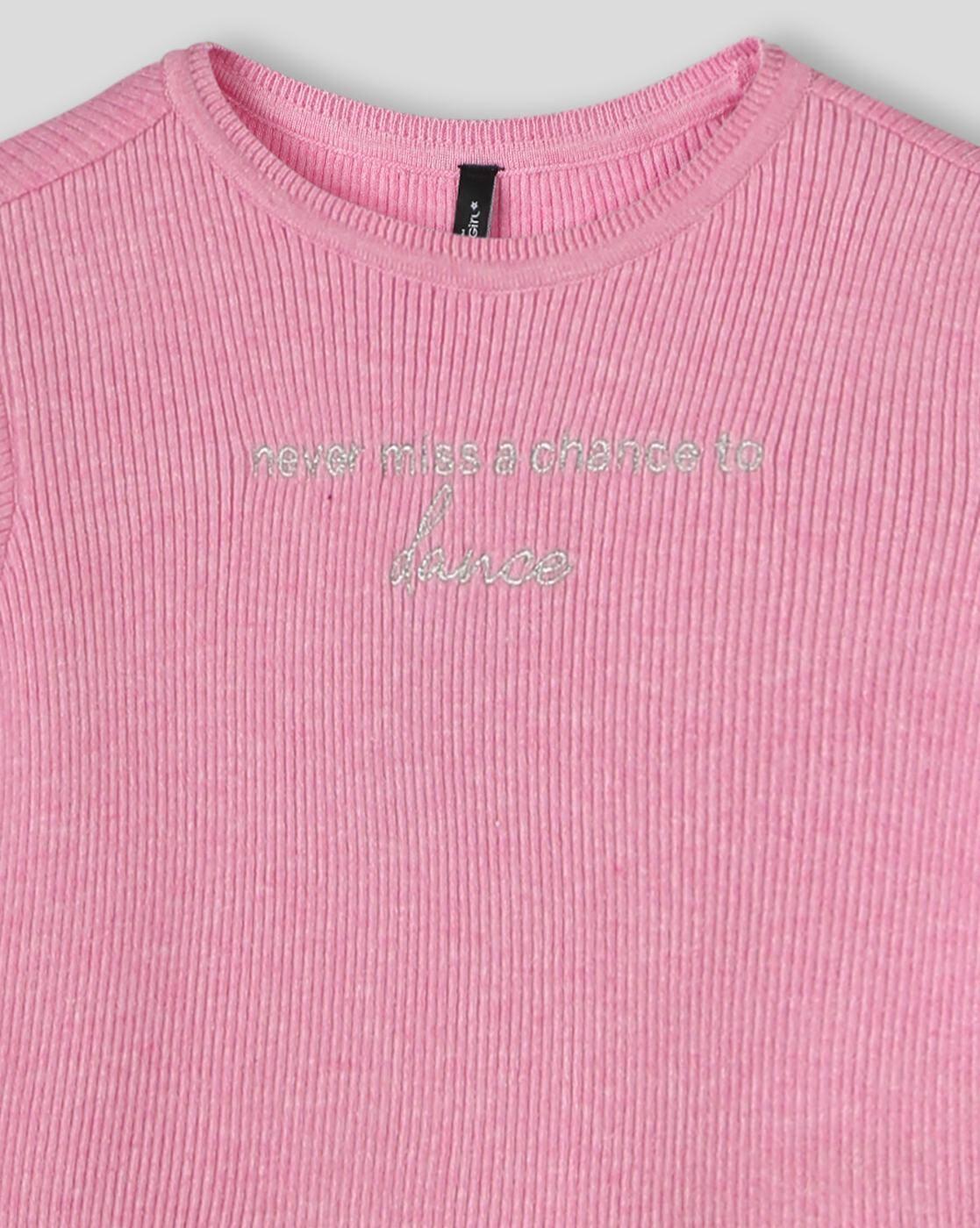 Solid Flat knitTshirt, PINK