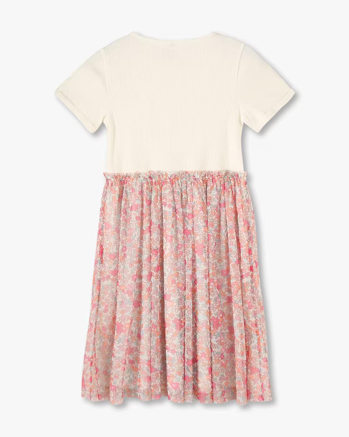 PRINTED WOVEN DRESS W, OFF WHITE, 9-10Y