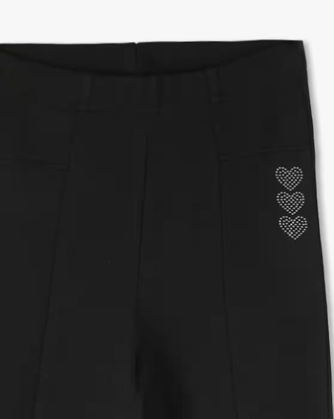 Flared Pant w slit, JET BLACK, 8-9Y
