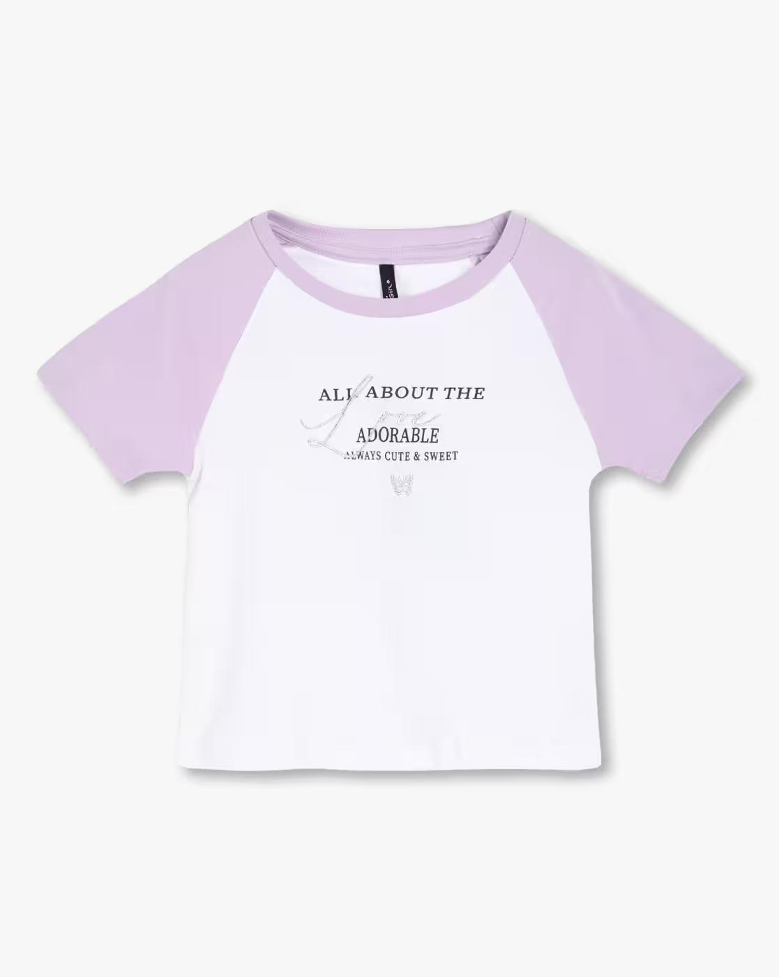 Crew neck Tshirt, LILAC, 8-9Y