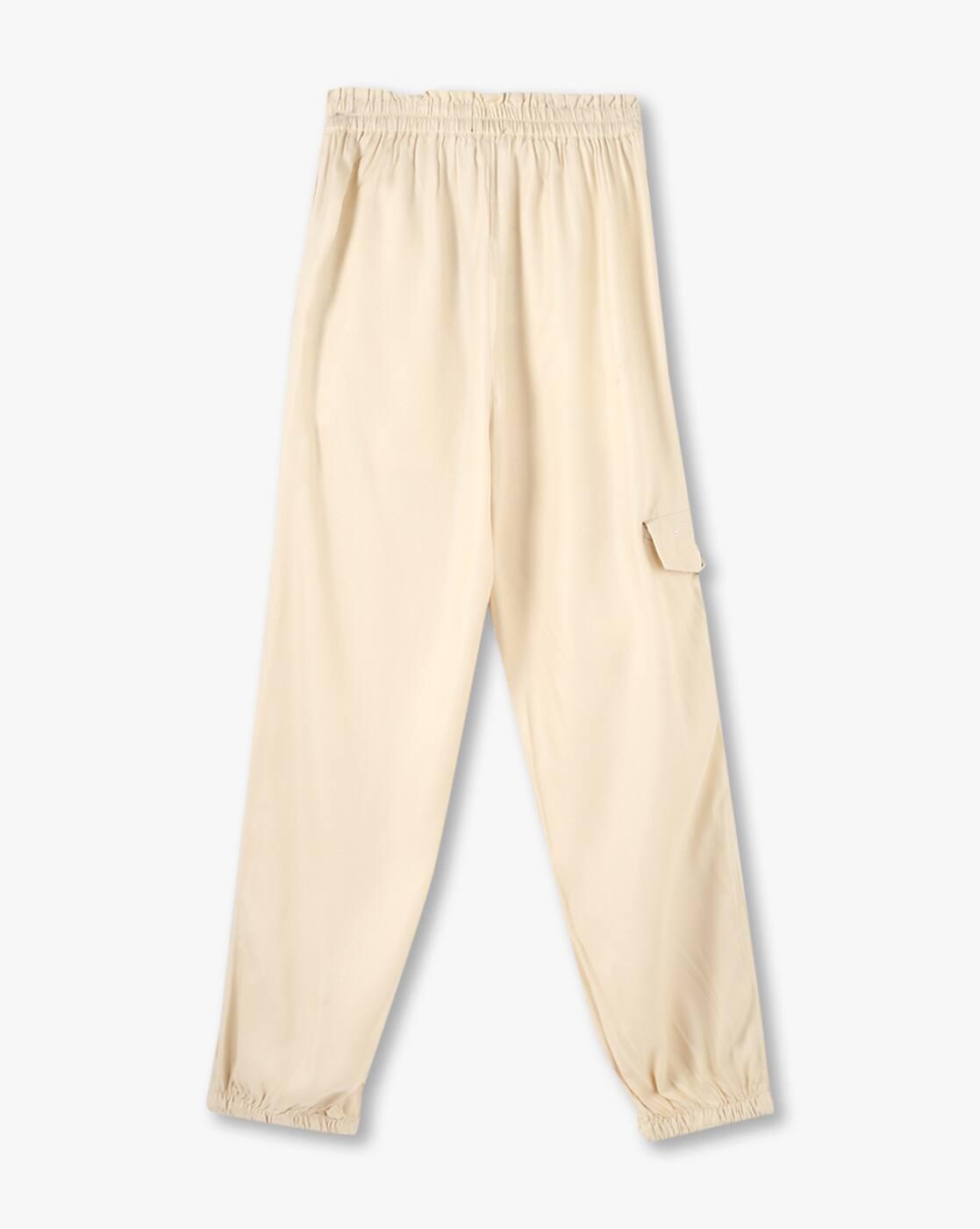 RAYON CARGO PANTS, OFF WHITE, 13-14Y