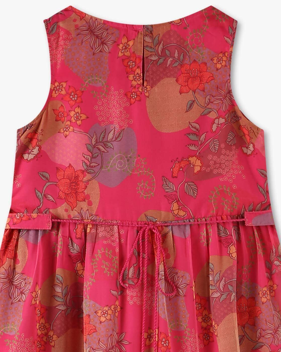 Tiered floral dress, PINK, 11-12Y