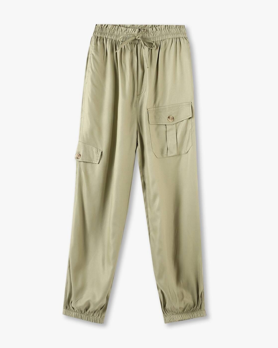 RAYON CARGO PANTS, LT OLIVE, 11-12Y