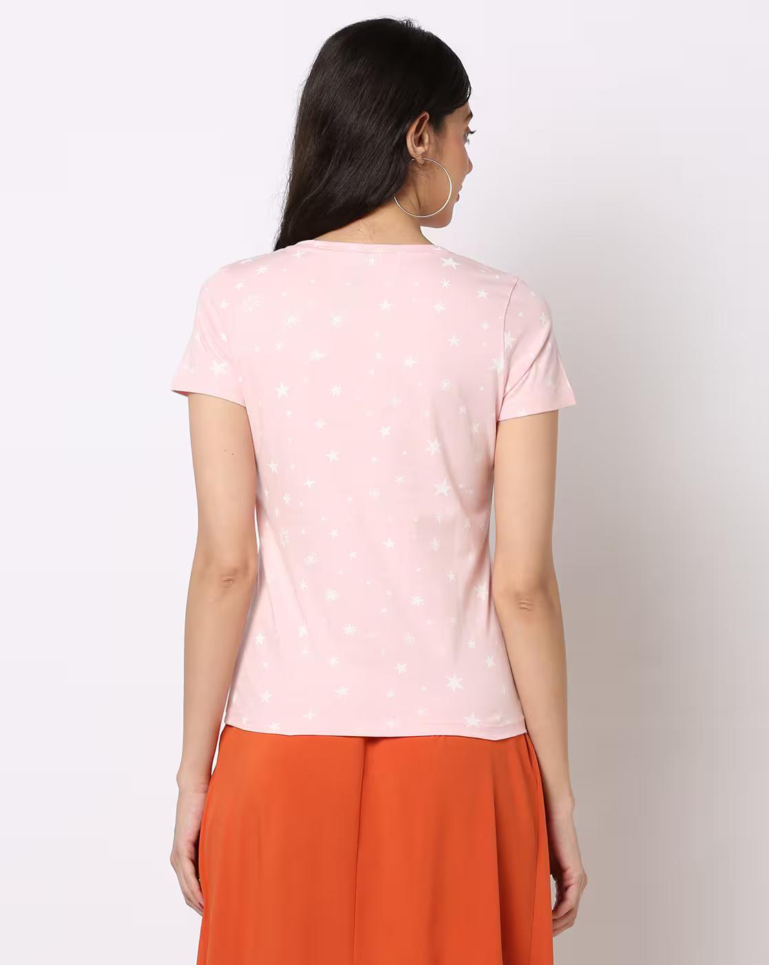 Typographic Print Round-Neck T-Shirt