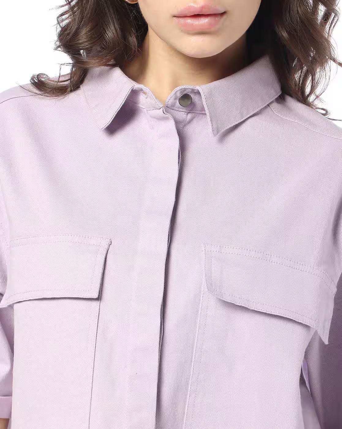 Women Regular Fit Shirt with Flap Pockets