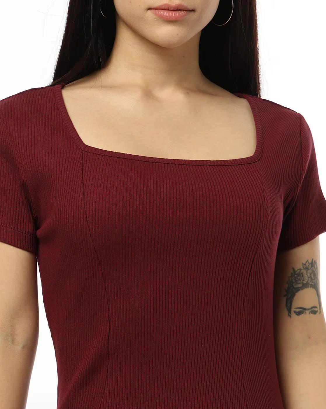 PANEL RIB DRESS, RED