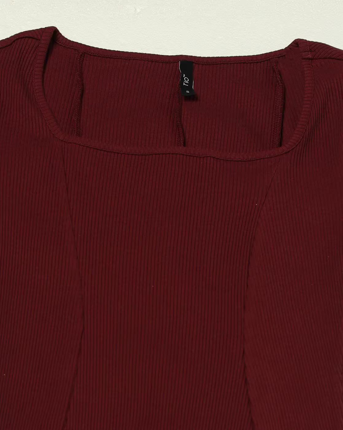 PANEL RIB DRESS, RED