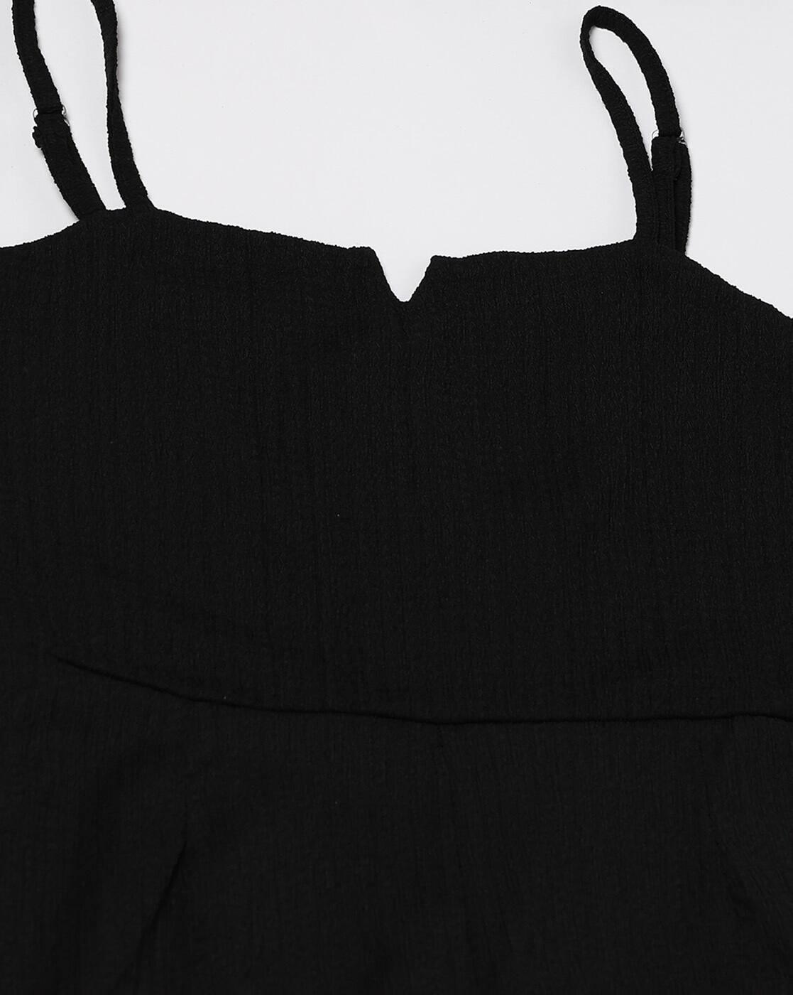 NOTCH NECK STRAPPY JUMPSUIT, BLACK, XL