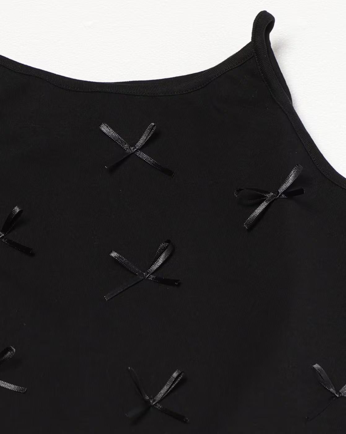 TANTOP WITH BOW, BLACK, L