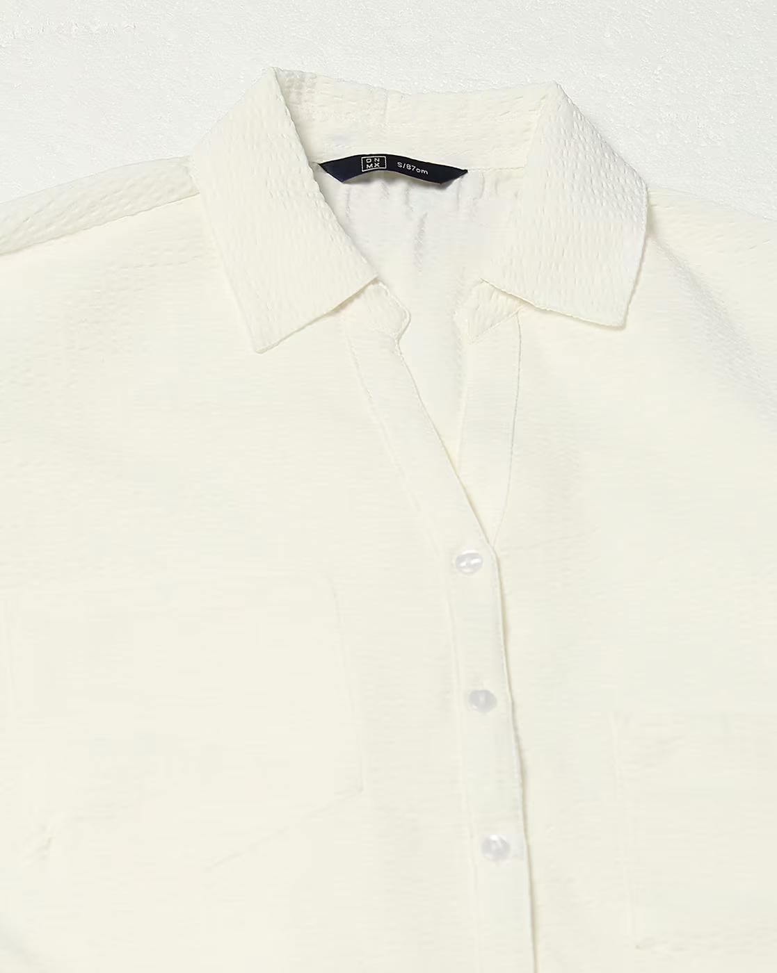 MESH FITTED FULL SLEEVE PR, OFF WHITE, L