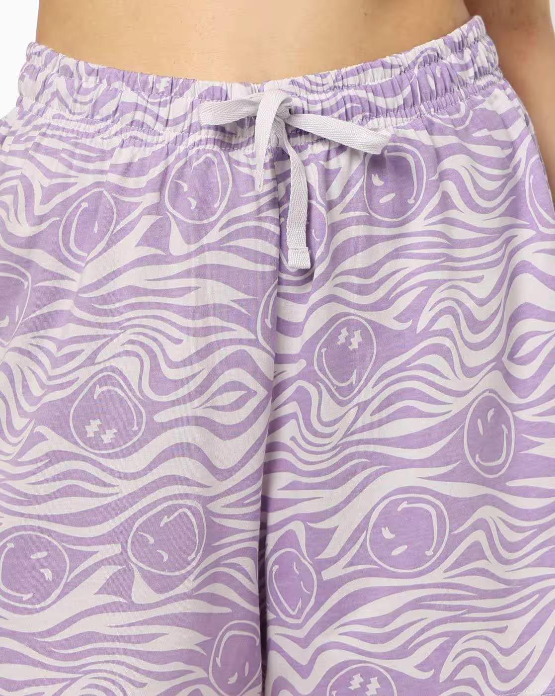 SMILEY HEART SHORTS SET, LILAC, L