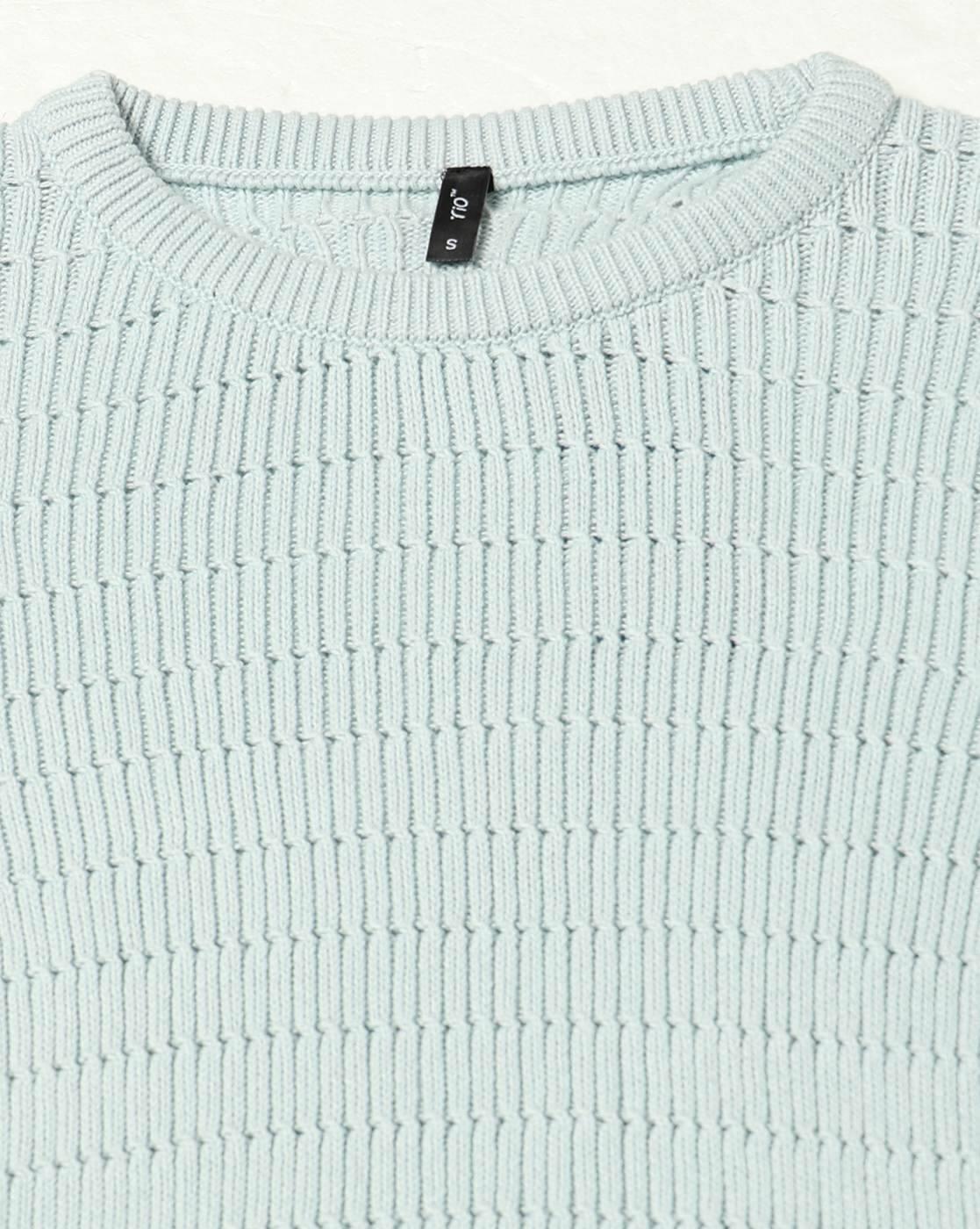Round neck sweater, LT. BLUE, XS