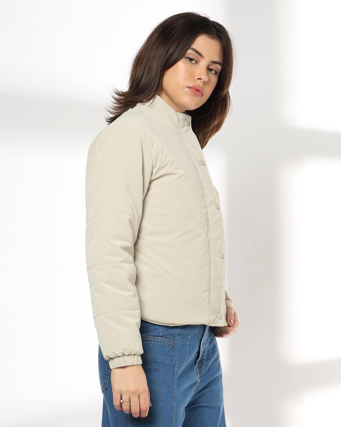 QUILTED JACKET, OFF WHITE, L