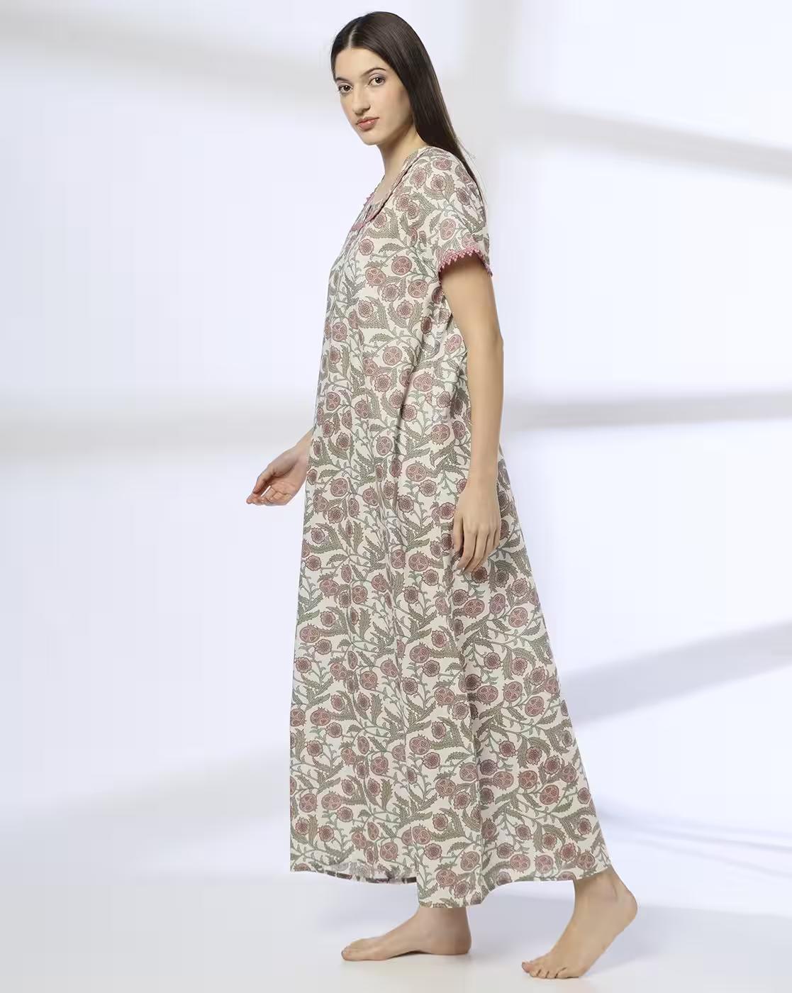 Cotton Nightie BLC2913, OFF WHITE, L