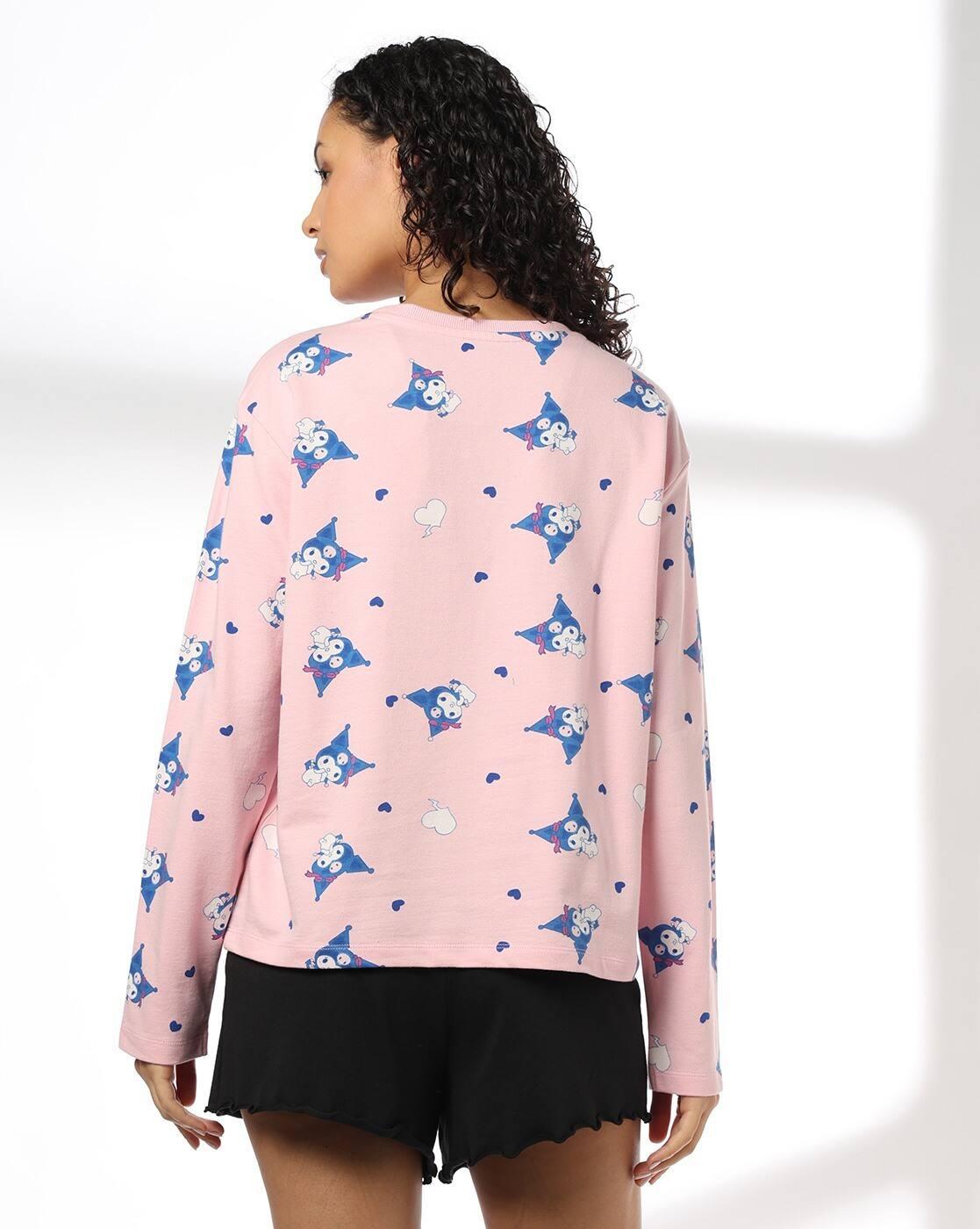 KNIT TOP KUROMI AOP, PINK, XS