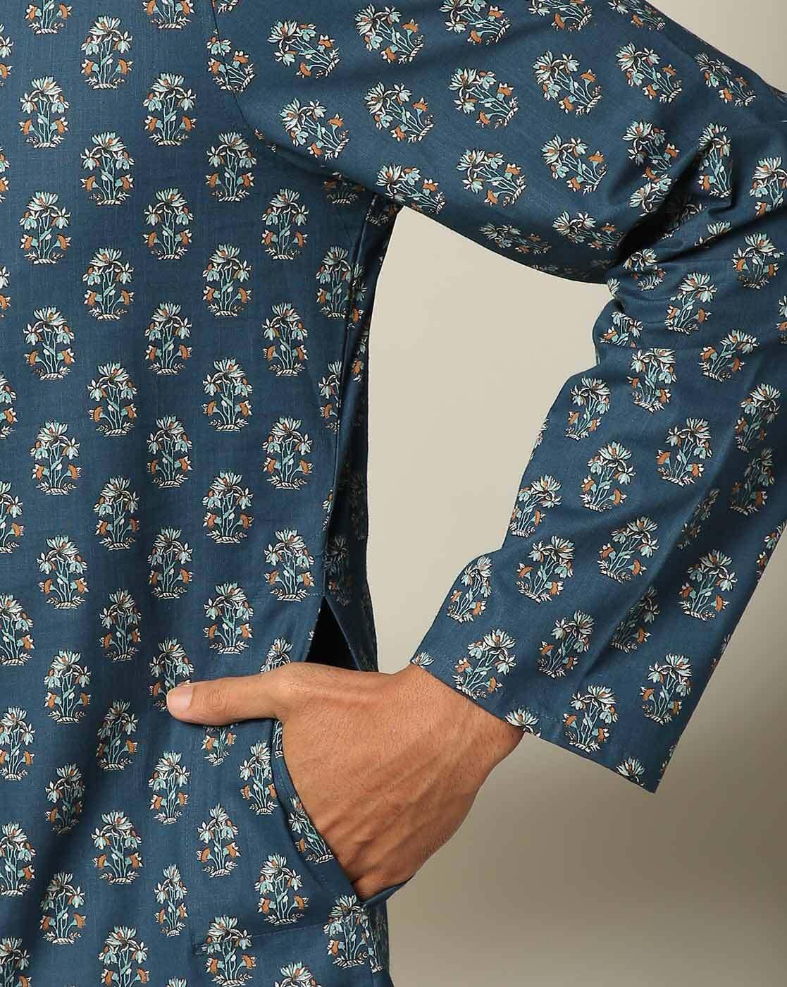 Traditional Floral Print Long Kurta