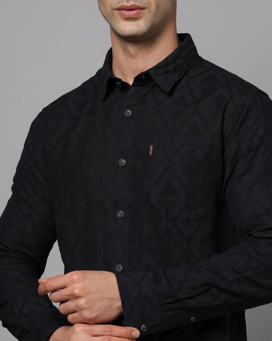 SIN-MC-SS25-TOPS SHIRTS, BLACK, S