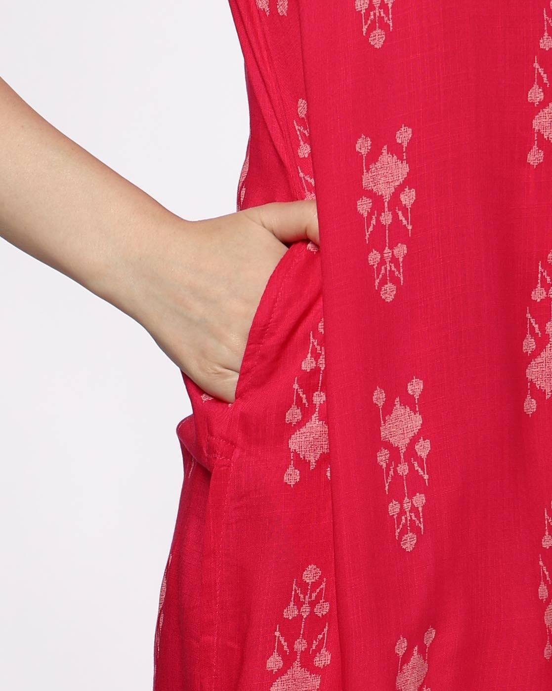 Fuchsia printed kurta, FUCHSIA, XS
