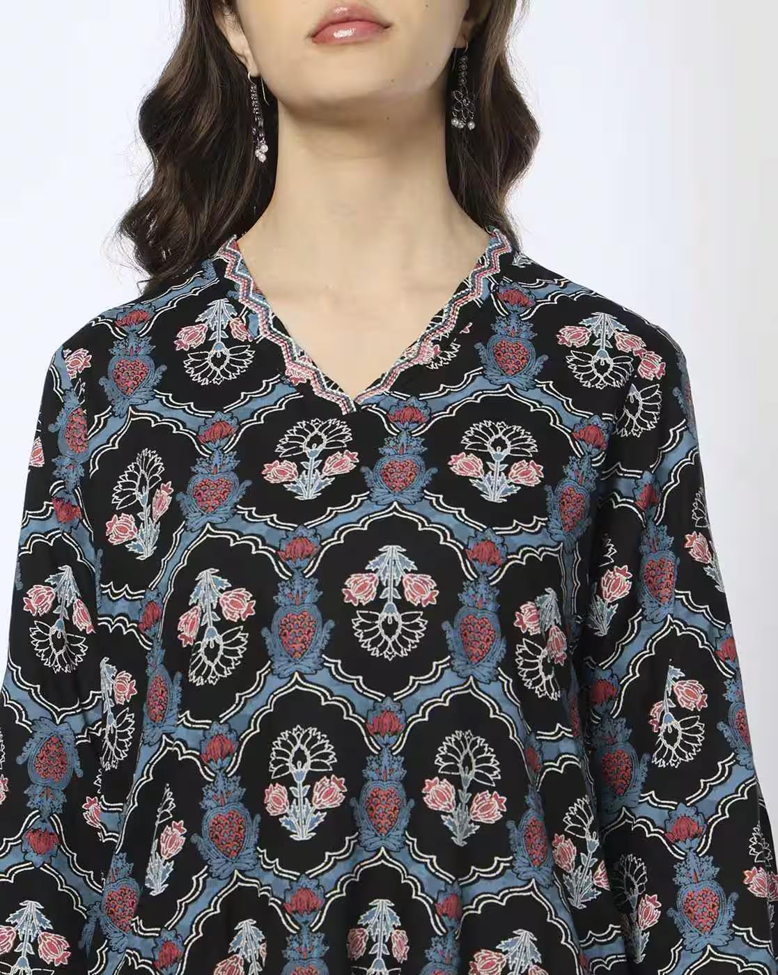 ajrakh set of 2 pc, BLACK, S