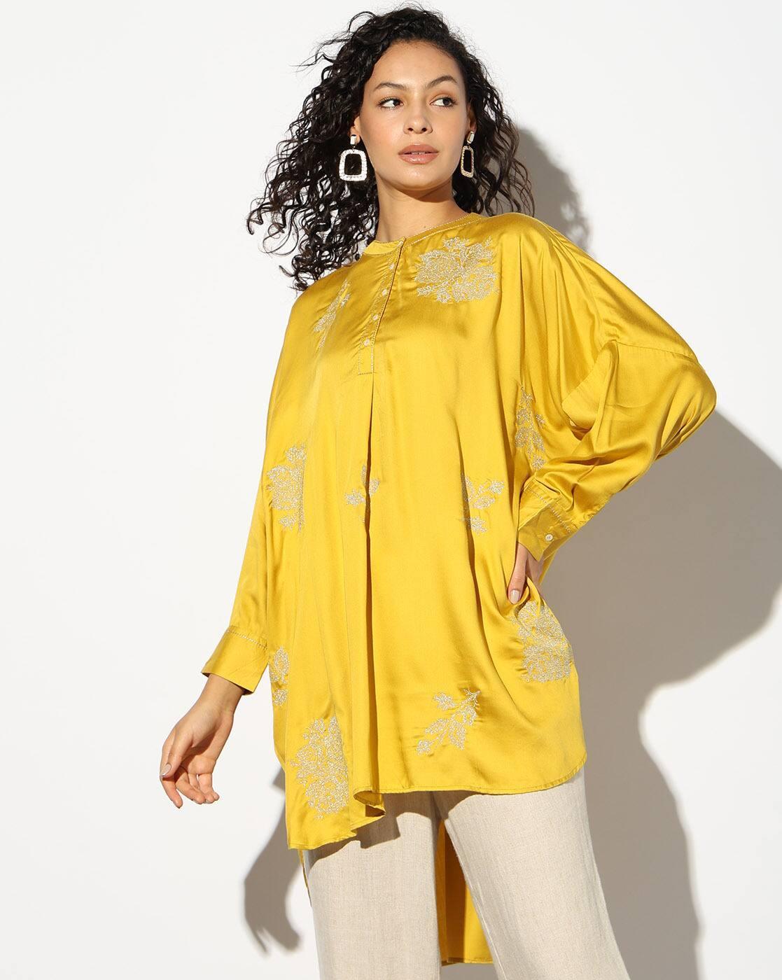 Svrnaa by AZORTE,WOMENS WEAR,YELLOW