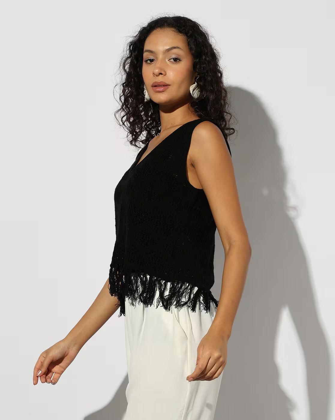 Svrnaa by AZORTE,WOMENS WEAR,BLACK