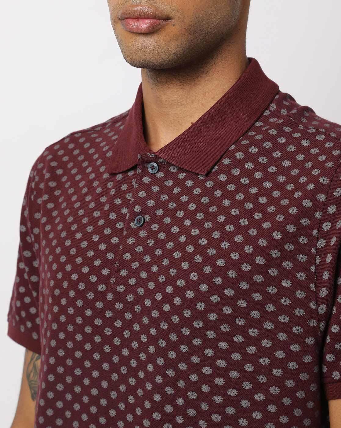Regular Fit AOP Floral Print Polo T-Shirt
