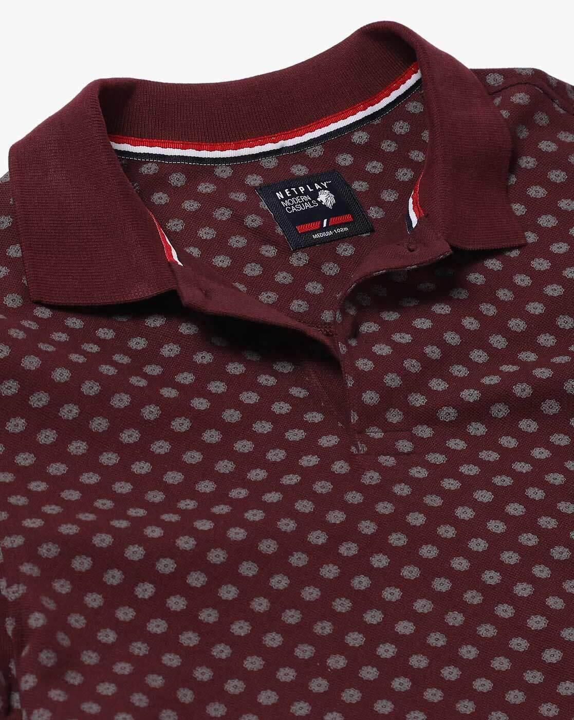 Regular Fit AOP Floral Print Polo T-Shirt