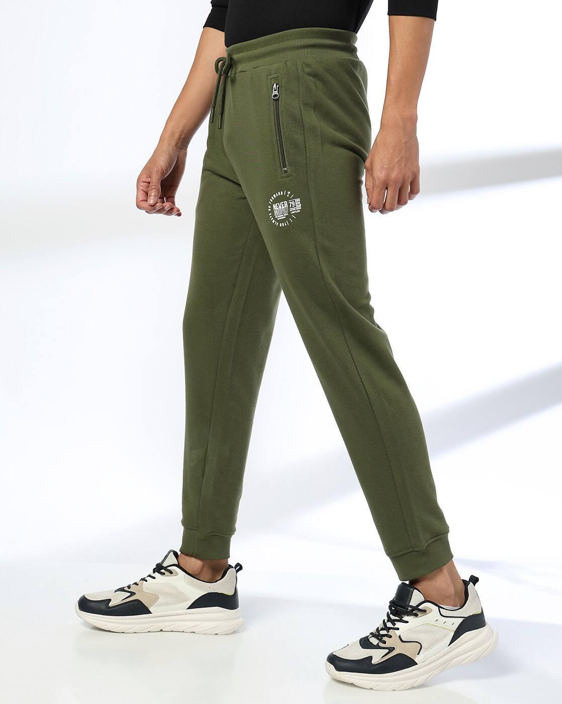 FASHION JOGER WITH ZIP, OLIVE, M