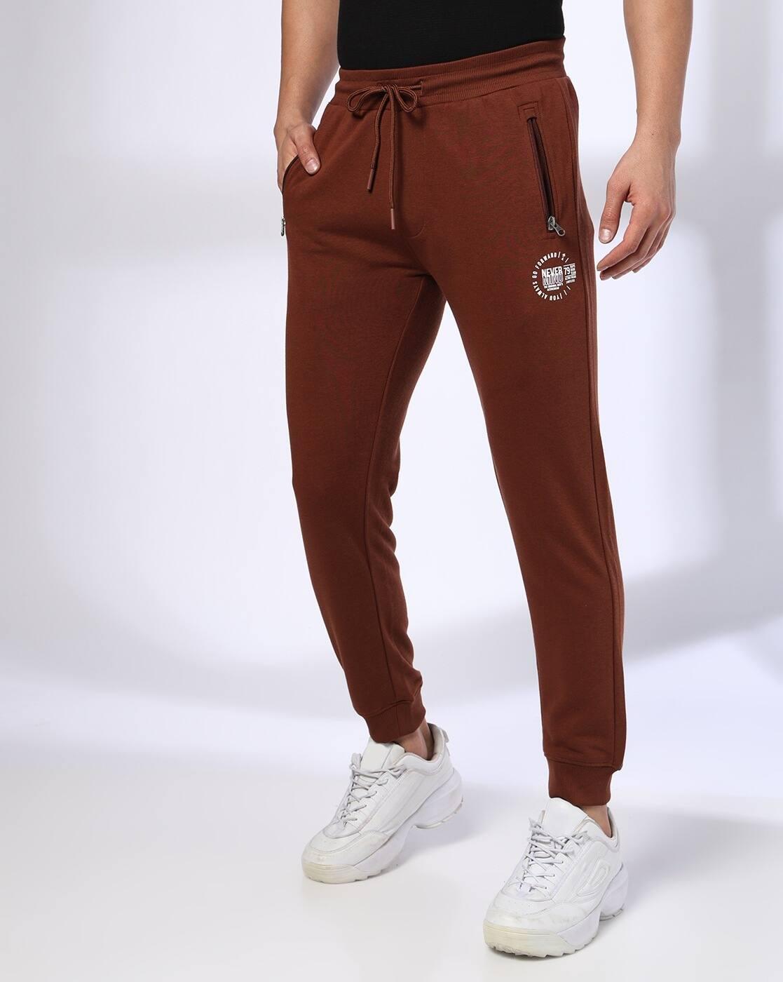 FASHION JOGER WITH ZIP, DK. BROWN, M