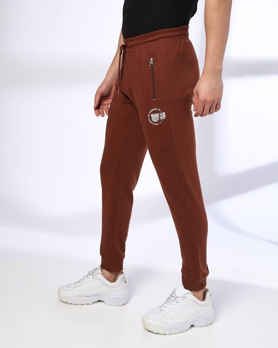 FASHION JOGER WITH ZIP, DK. BROWN, M
