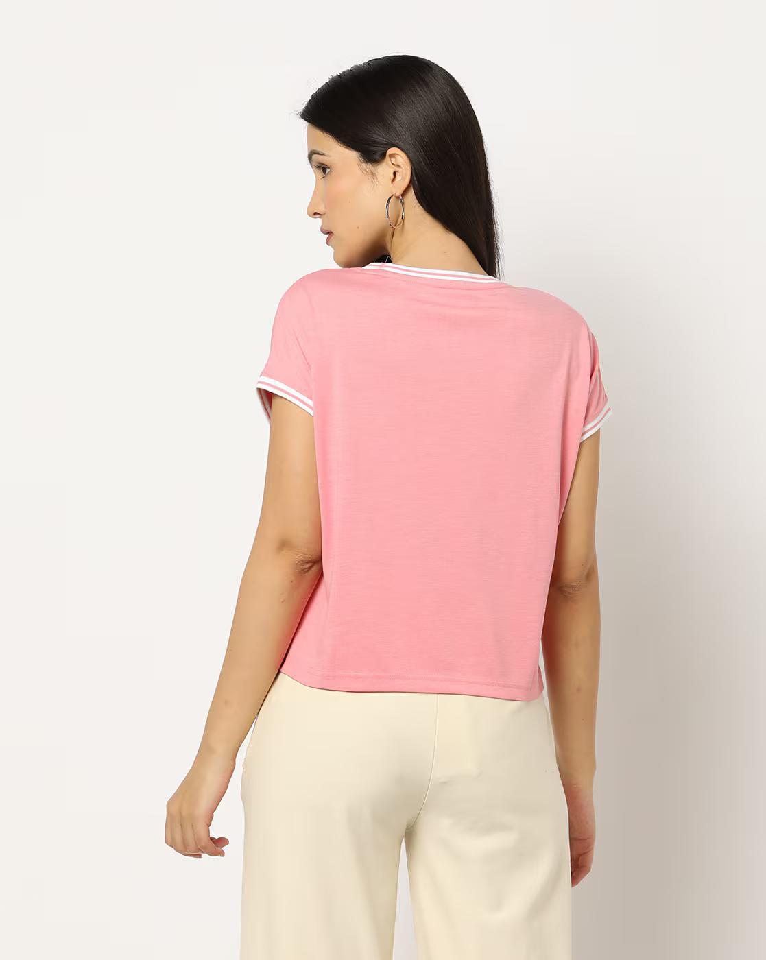 Typographic Print Crew-Neck T-Shirt
