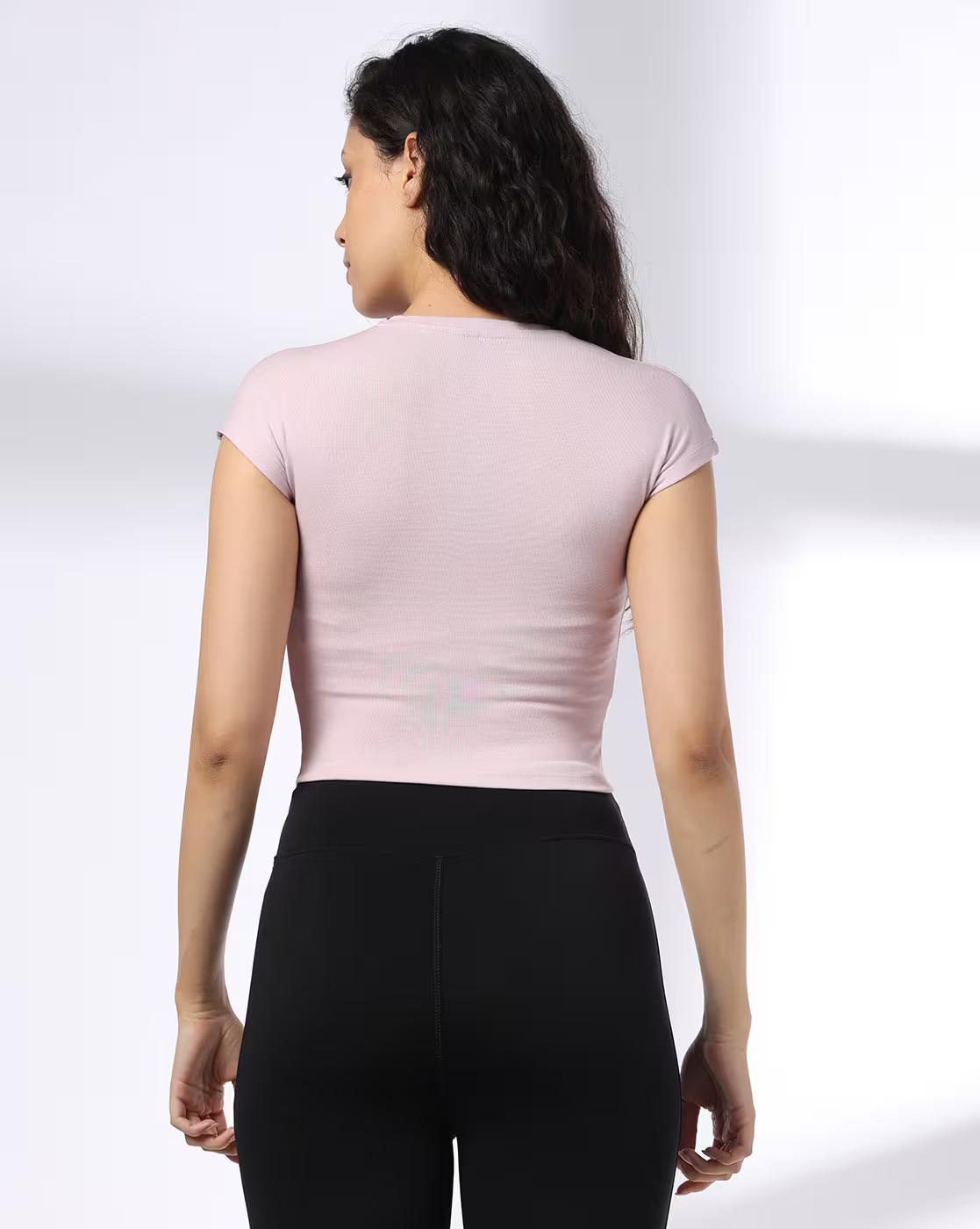 EXTENDED SLEEVE GRAPHIC TSH, LT. PINK, L